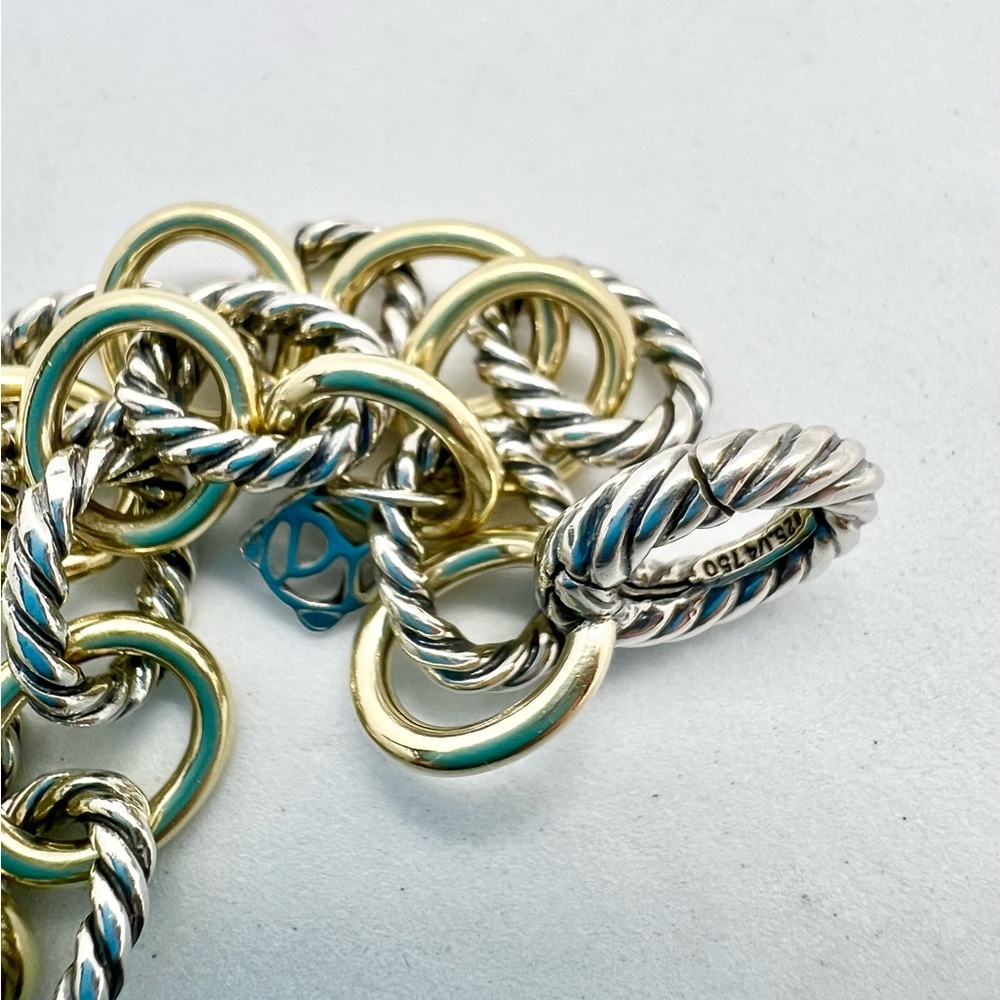 David Yurman 10mm Oval Medium Link Bracelet with Gold - Picture 6 of 10